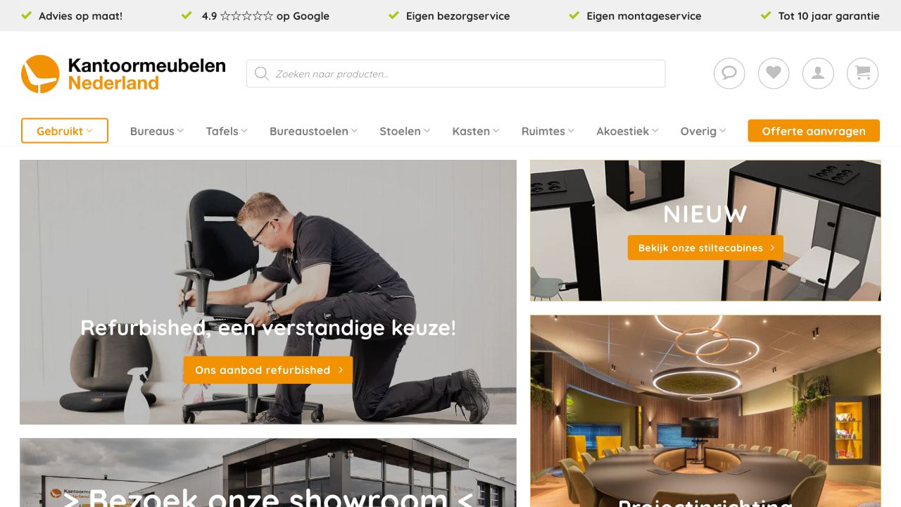 Kantoormeubelen Nederland: screenshot